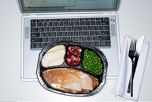 餐饭,笔记本电脑