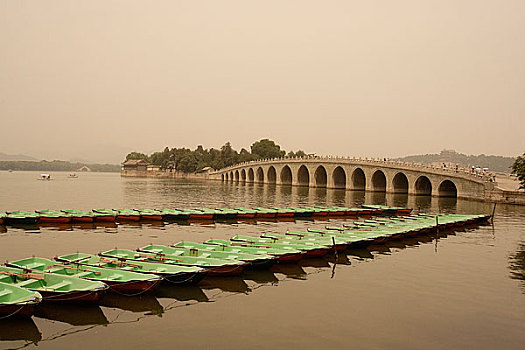 北京颐和园里的十七孔桥