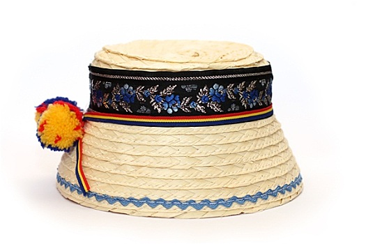传统,罗马尼亚,草帽,隔绝,白色背景,背景