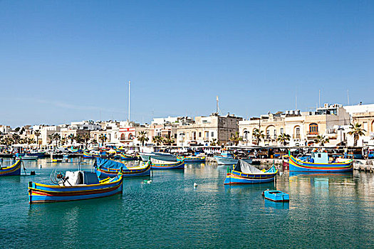 渔船,港口,马尔萨什洛克,彩色,传统,涂绘,船首,霍鲁斯,欧洲,南欧,马耳他