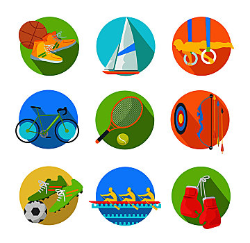 运动,象征,篮球,体操,骑自行车,上网,网球,射箭,足球,划船,拳击,存货,穿戴,运动员,矢量,插画,隔绝,白色背景,比赛,设计,收集