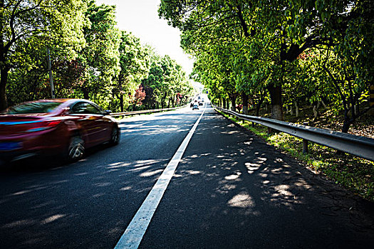 在夏季柏油路