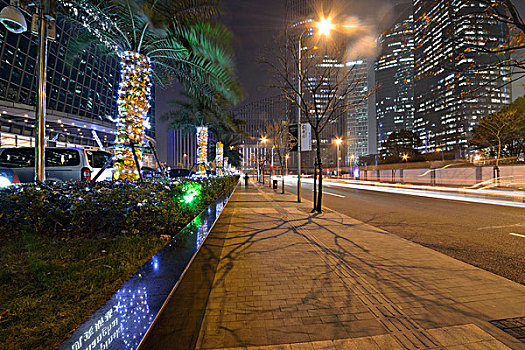 陆家嘴街道夜景