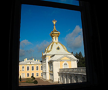 俄罗斯,彼得斯堡,窗户,彼得夏宫,皇宫,沙皇,彼得大帝