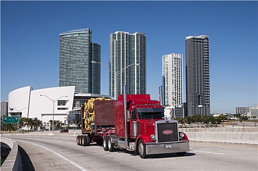 卡车,桥,迈阿密,佛罗里达,美国