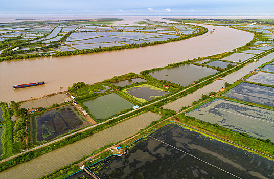 淮河入洪泽湖口风光