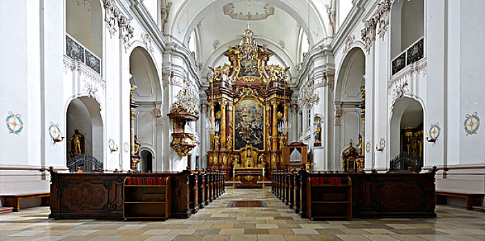 内景,主祭台,教堂,寺院,文化遗产,林茨,上奥地利州,奥地利,欧洲