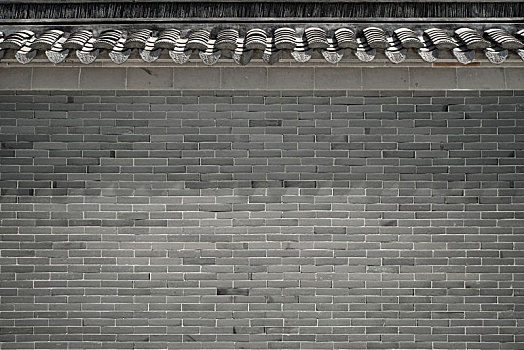 中式青砖院墙