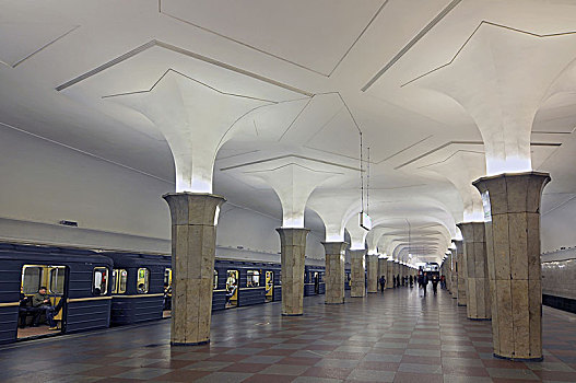 俄罗斯,莫斯科,地铁站,地铁