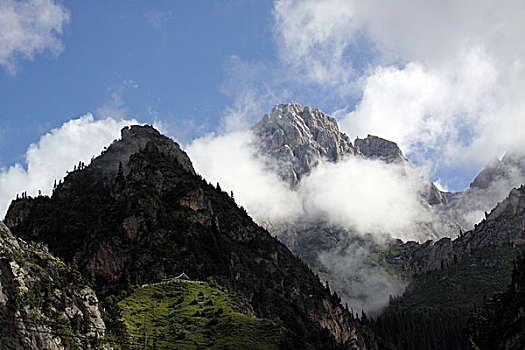 甘南,扎尕那,风光,秀丽,藏区,山村,村庄,世外桃源,安静,航拍,全景