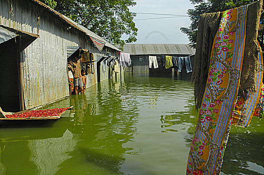 洪水,达卡,孟加拉,六月,2007年