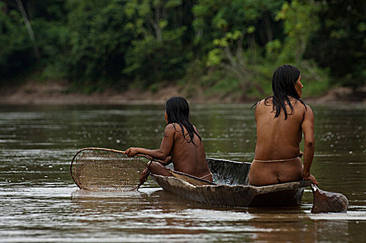印第安人,捕鱼,自制,网,手掌,纤维,国家公园,亚马逊雨林,厄瓜多尔