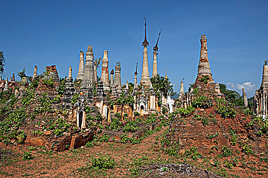 塔,茵莱湖,缅甸