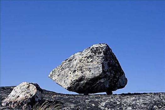 格陵兰,冰河,风景,正面,冰盖,只有,冰,左边,特征,漂石,悬吊,三个,小,石头