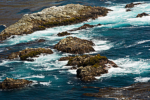 海浪,石头,岩岬,大,加利福尼亚,美国