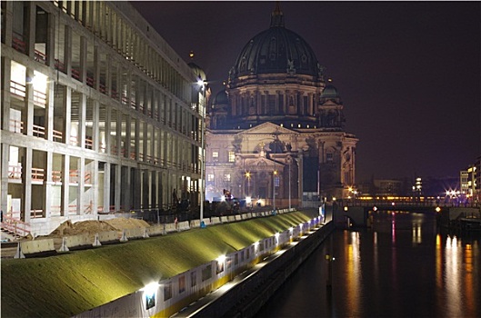 柏林大教堂,柏林,夜晚