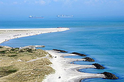海岬,哪里,北方,海洋,波羅的海,容器,船,背影,日德蘭半島,丹麥,歐洲
