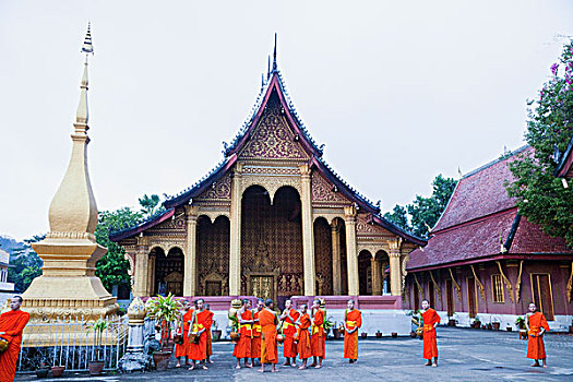 老挝,琅勃拉邦,寺院