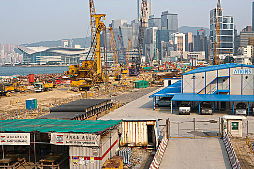 工地,中心,香港