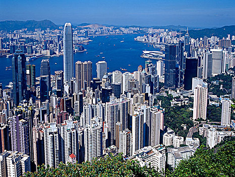 中国,香港,天际线,太平山
