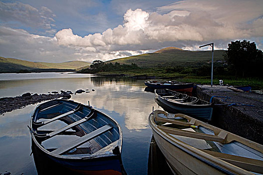 划艇,湖,凯瑞郡,爱尔兰