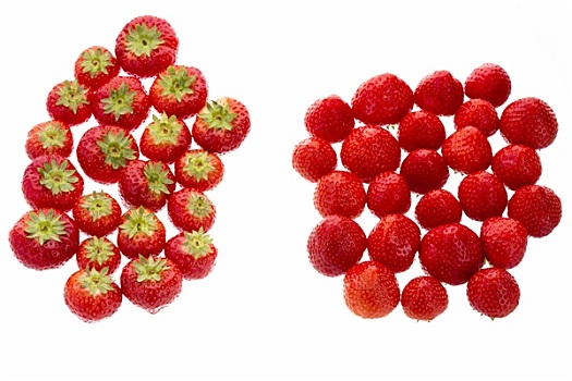 草莓,放置,两个,多,上方,白色