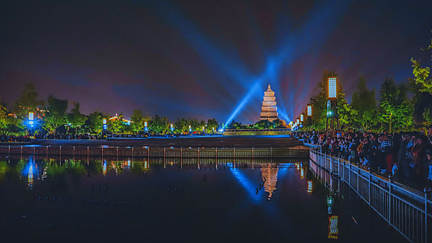 西安,大雁塔夜景