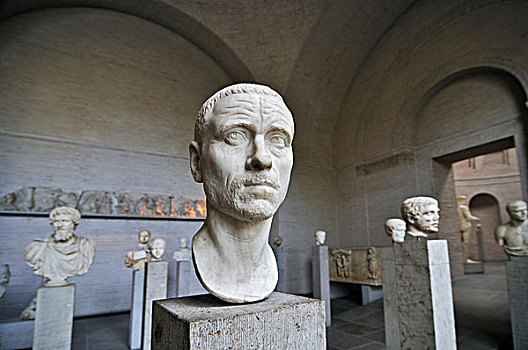 罗马,头部,头像,古代雕塑展览馆,博物馆,慕尼黑,巴伐利亚,德国,欧洲