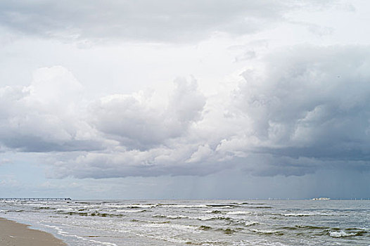 风暴,波罗的海,靠近,班辛海,乌瑟多姆岛