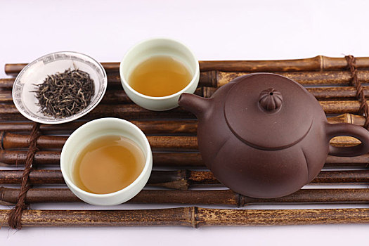 茶叶和各种茶具茶壶素材