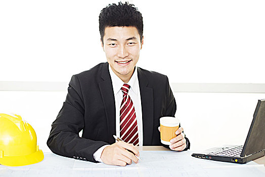 年輕,亞洲,商務,男人,現代辦公室