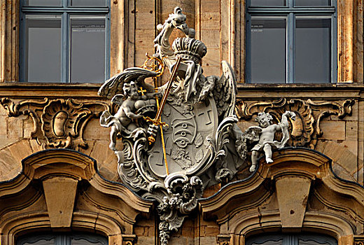 装饰,18世纪,老市政厅,班贝格,上弗兰科尼亚,巴伐利亚,德国,欧洲