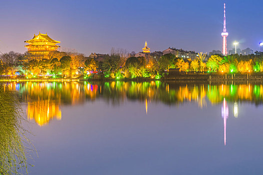 泰州,城河,夜景