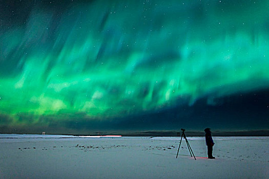 摄影,北极光,杰古沙龙湖,冰河,瓦特纳冰川,冰盖,冰岛