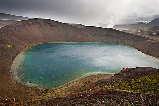湖,冰岛,火山口