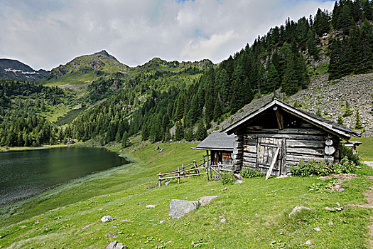 湖,山峦,施蒂里亚,奥地利,欧洲