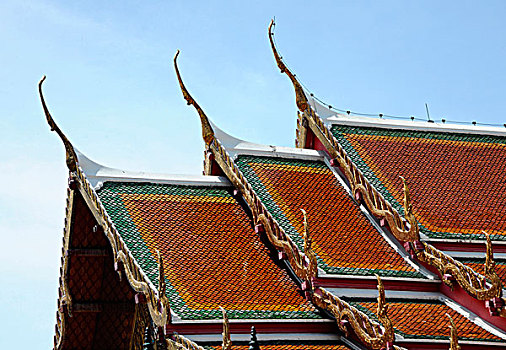 庙宇屋顶,曼谷,泰国,亚洲
