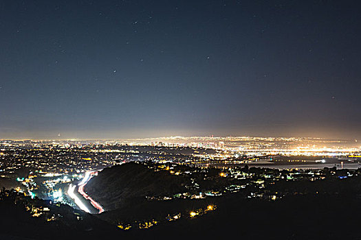 城市,光亮,夜晚,圣地亚哥,加利福尼亚,美国
