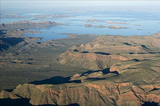 湖,多色菱形花纹,航拍,金伯利,西澳大利亚,澳大利亚