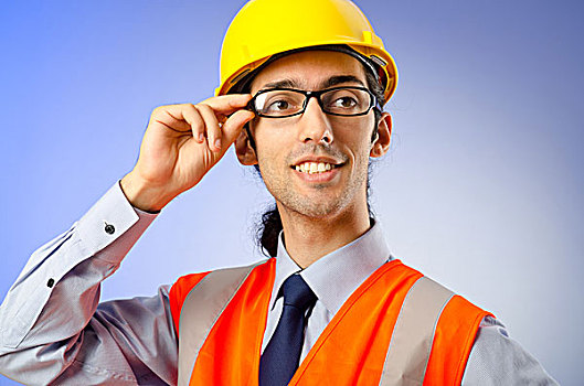 年轻,建筑工人,安全帽