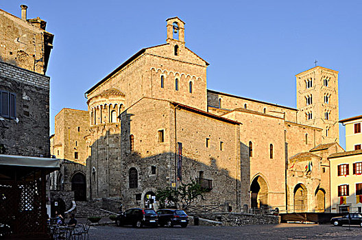 罗马式,大教堂,圣马利亚,11世纪,拉齐奥,意大利,欧洲