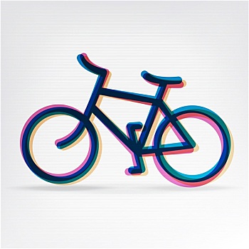 彩色,自行车,象征,矢量