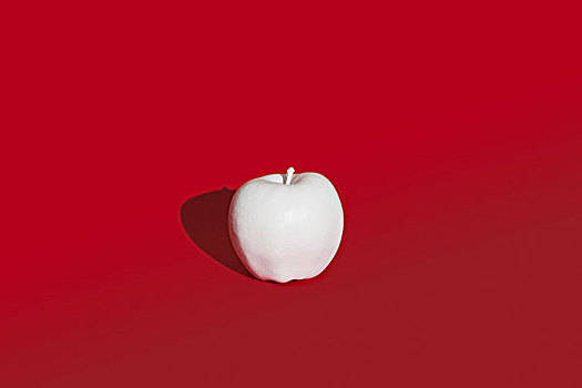 苹果,涂绘,白色,红色背景