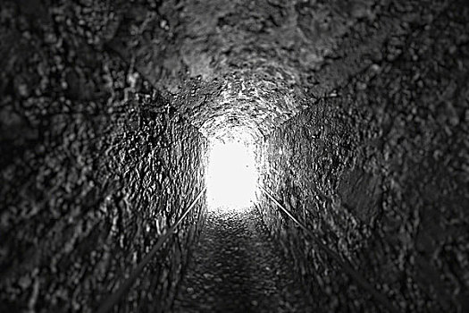 亮光,尾端,隧道