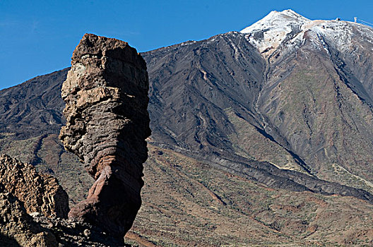 石头,积雪,山,特内里费岛,加纳利群岛,西班牙