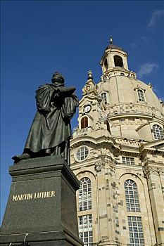 马丁-路德,纪念建筑,圣母教堂,德累斯顿,萨克森,德国