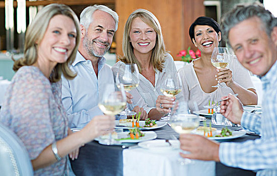 头像,微笑,人,祝酒,白葡萄酒,餐馆