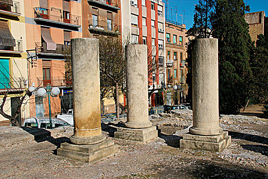 西班牙,塔拉戈纳省,古罗马广场,二世纪,门廊,城市,加泰罗尼亚