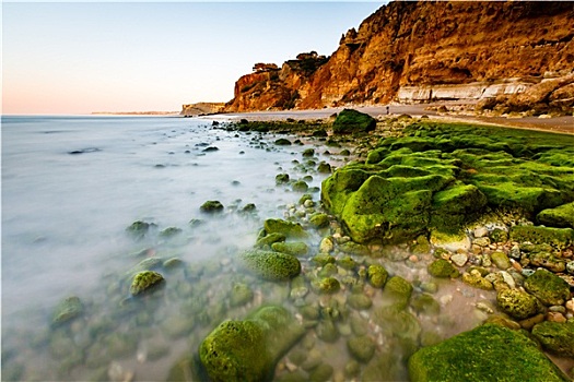 绿色,石头,波尔图,海滩,拉各斯,阿尔加维,葡萄牙