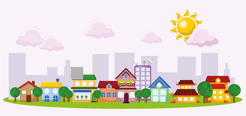 卡通_城镇_房子_高清图片_全景视觉